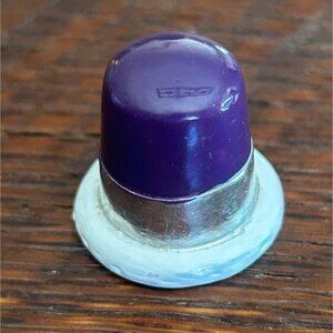 Miniature Purple & Silver Metal Thimble With White Base